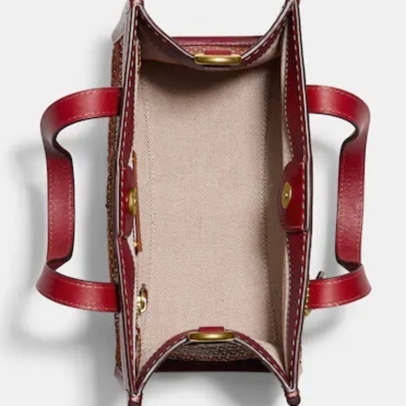 Coach Field Tote 22 in Woven Leather NWT - Picture 5 of 9